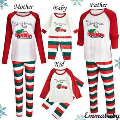

Christmas Family Matching Pajamas Set Adult Men Kid Sleepwear Xmas Nightwear