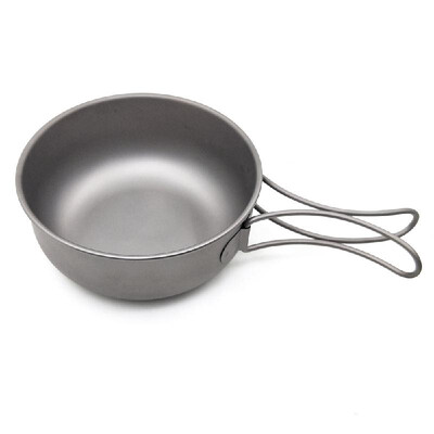 

200ml250ml400ml450ml Ultralight Titanium Dinner Bowl with Folding Handle for Outdoor Camping Hiking Backpacking
