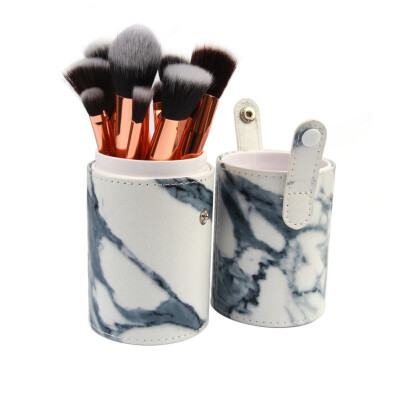 

Marble Pattern Makeup Brushes Cosmetic Powder Foundation Eyeshadow Lip For Plastic Handle Brushes Set Beauty Tool Kit 15pcs