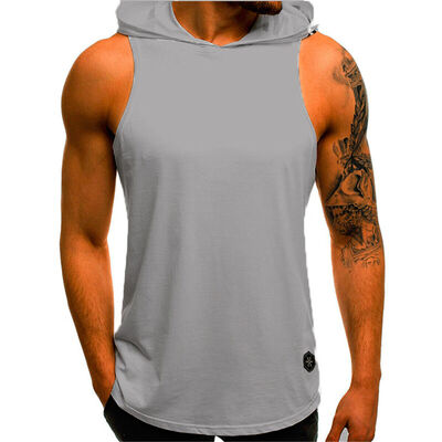 

Mens Muscle Hoodie Tank Top Bodybuilding Gym Workout Sleeveless Vest T Shirt