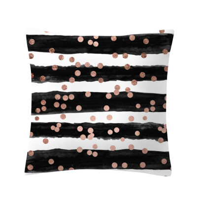 

〖Follure〗Rose Black Gold Cushion Cover Square Pillowcase Home Decoratio