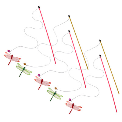 

5pcs Funny Cat Stick Wire Toy Pet Dog Cat Teaser Wand Solid Colourful Toy