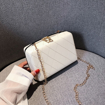 

Casual temperament Sen wild slanting small square bag 2019 new Korean fashion simple rhombic chain shoulder bag