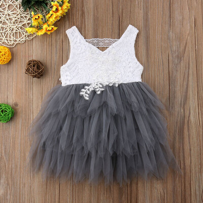

Toddler Kid Baby Girl Sleeveless Lace Tulle Patchwork Princess Dress Clothes