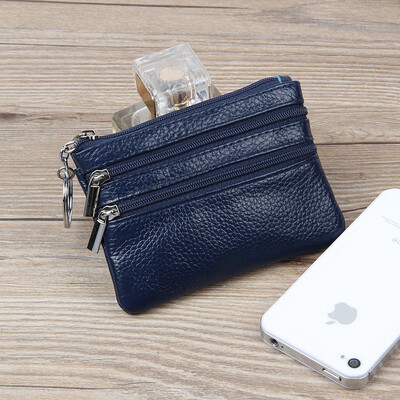

Factory direct new leather short wallet ladies leather zipper purse mini wallet coin bag