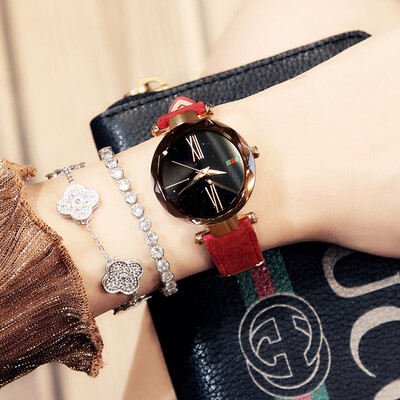 

TWAR Watch Female Star Korean version of simple fashion trend waterproof trembles with 2018 new Red Watch