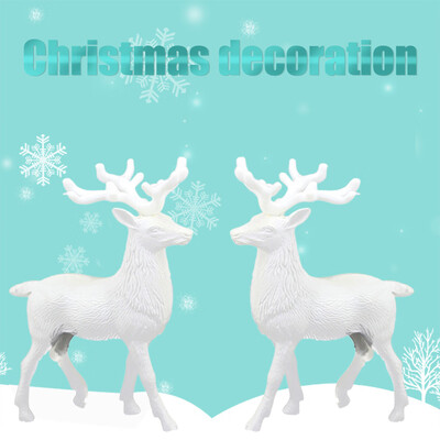 

YIWULA2Pcs White Deer Christmas-Reindeer Kid Doll Decor Home Decoration Party Ornament
