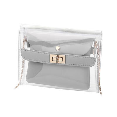 

2pcs Fashion Transparent Crossbody Bag Clutch Jelly Bag Women Shoulder Bag