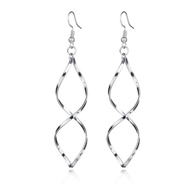 

1 Pair Vintage Jewelry Exquisite Simple Curve Wave Earrings Women Fashion Stud Earrings Gold&Silver Pendientes Mujer Moda