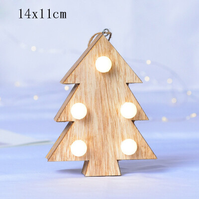 

〖Follure〗LED Light Wood House Cute Christmas Tree Ornaments Window Holiday Decoration