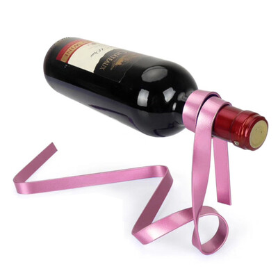 

Toponeto Magic Floating Colored Ribbon Wine Bottle Holder Rack Stand Bracket Art