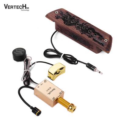 

VERTECHnk V-20 Wooden Active Guitar Soundhole Pickup Transducer Humbucker Microphone Dual Pick-up Ways with 635mm Endpin Jack V