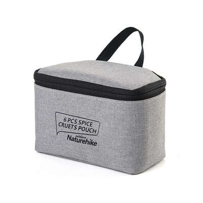 

7PCS PET Aluminum Lid Cruet Spice Salt Bottel Storage Bag Set for Outdoor Camping Activities