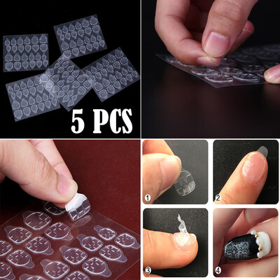

Gobestart 5 Sheets24pcs Double Sided False Nail Art Adhesive Tape Glue Sticker DIY