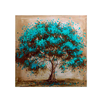 

25x25CM Printed 5D Rhinestone Square Full Colored Tree Pattern Paintings DIY Canvas Cross-stitch Drawings