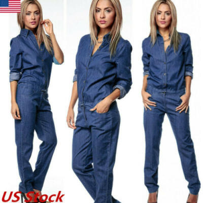 

Women Summer Denim Clubwear Long Playsuit Bodycon Party Jumpsuit Romper Trousers