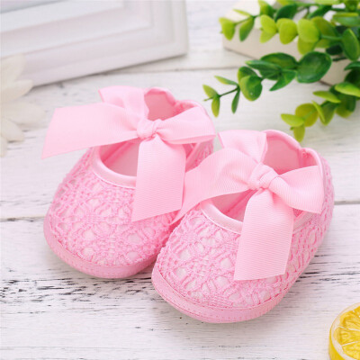 

Baby Girl Breathable Anti-Slip Shoes With Bowknot Casual Sneakers Toddler Soft Soled First Walkers