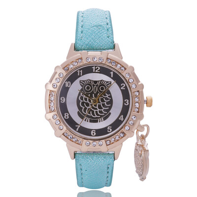 

Cartoon Owl Pendant Belt Watch Womens Numbers