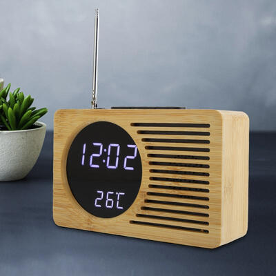 

Greensen Multipurpose USB Digital LED Alarm Clock Thermometer Time Temperature Display FM Radio