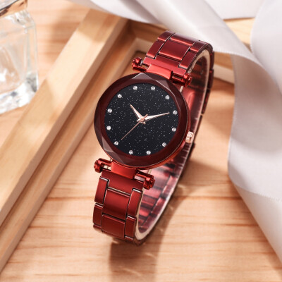 

RM Fashion Simple Star Sky Multi Faceted Bump Dial Ladies Steel Belt Quartz Watch