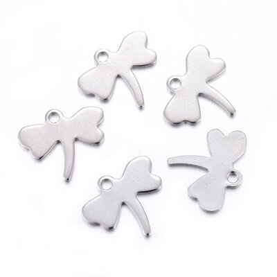

304 Stainless Steel Charms Dragonfly Stainless Steel Color 145x17x1mm Hole 18mm