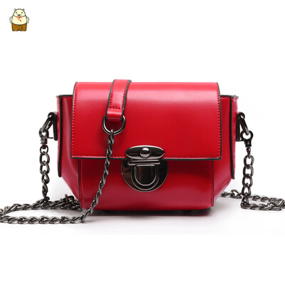 

New small bag woman 2019 new mini oblique satchel girl bag ins super hot fashion chain single shoulde