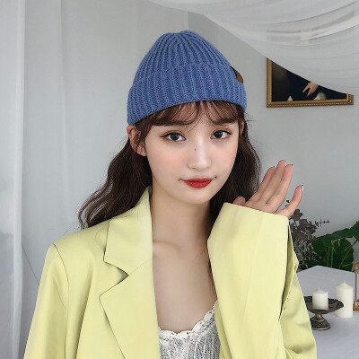 

Ins knitted hat female autumn&winter dome melon skin hat Korean Yapi rogue wool hat student street cold hat man