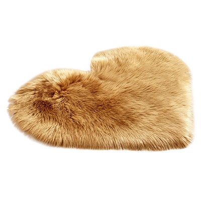 

3040CM Soft Artificial Sheepskin Rug Chair Cover Bedroom Mat Heart Shaped Wool Warm Hairy Carpet Seat Textile Fur Rugs
