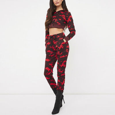 

Women Camouflage Pants Casual Green Camo Sweatpant Fashion Orange Red Camo Pants High Waist Loose Ladies Trousers