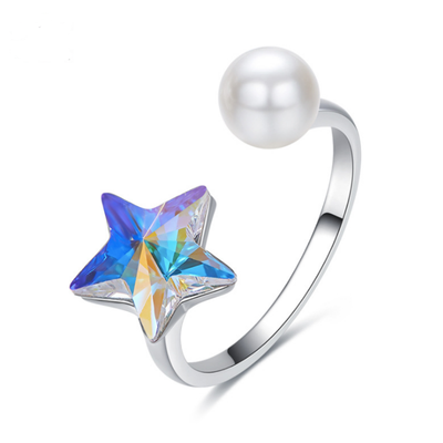 

925 Sterling Silver Stars Sunflower Shape Ring for Wide Band Women Girls Swarovski Crystals Jewelry Sizer Adjuster for Loose Rings