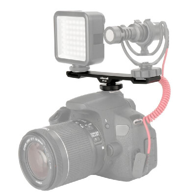 

Ulanzi PT-2 Double Hot Shoe Mount Extension Bar Dual Bracket for DV DSLR Camera Smartphone Mic LED Light