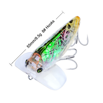 

1PCSlot 55mm 85g Fishing Crank Lure Minnow Hard Bait with 2 Fishing Hooks Fishing Tackle Lure 3D Eyes