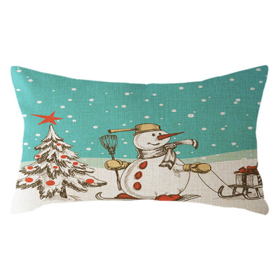 

Tailored Christmas Santa Claus Pillow Case Linen 30x50cm Throw Cushion Cover Home Decor