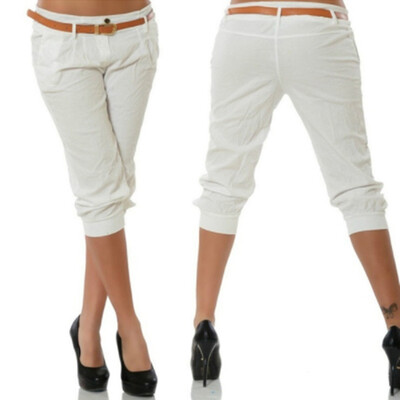 

Starmoon Women Summer Elastic Waist Boho Check Pants Baggy Wide Leg Plus Size Yoga Capris
