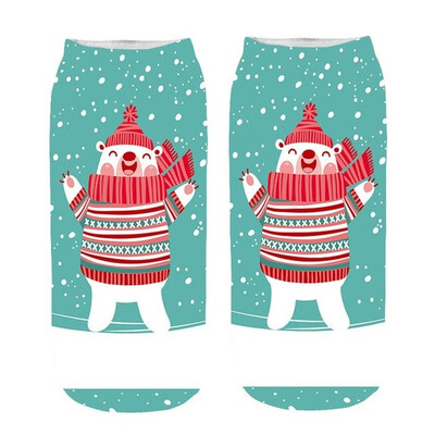 

Christmas Funny Socks Women 3D Cartoon Funny Christmas Crazy Cute Amazing Novelty Print Ankle Socks