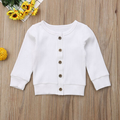 

Newborn Infant Baby Girl Boy Clothes Front Open Knit Sweater Romper Top Jumpsuit