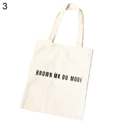 

Women Canvas Letters Number Tote Bag Shopping Travel Single Shoulder Handbag