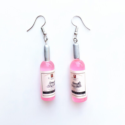 

Funny Simulation Wine Bottle Earrings Personality Punk Earrings Gift Trendy