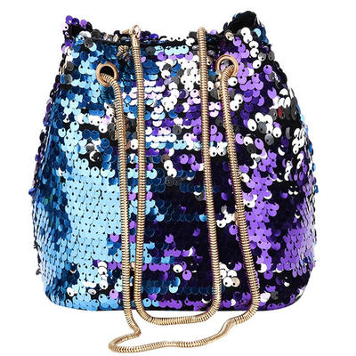 

Shining Sequin Mini Bucket Bag Women Chain Crossbody Messenger Shoulder Bag