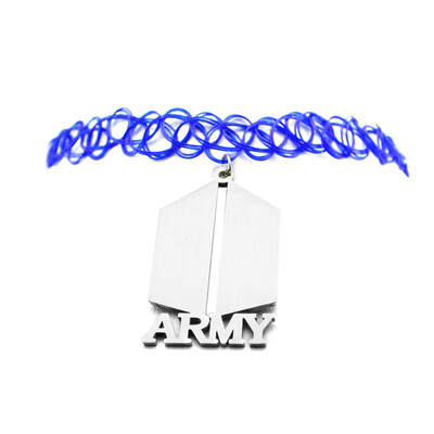 

Multi-color BTS Letter Choker Tattoo Necklace Fans Love Kpop Stretch Jewellery