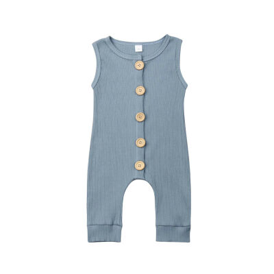 

Newborn Baby Boy Girl Knitting Cotton Sleeveless Romper Bodysuit Clothes Outfits