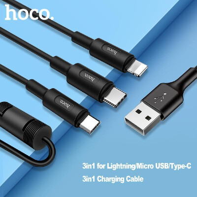 

hoco X25 3in1 USB Charger Cable for iPhone X876s5s Samsung Huawei for Applefor Andriod Type C Micro USB Sync Data Charging C