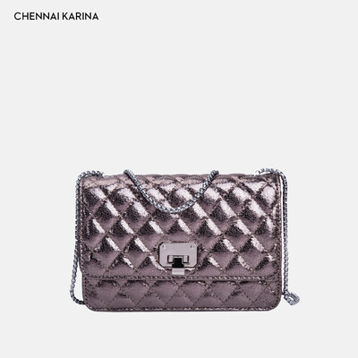 

Small ck rhombic chain female bag 2019 new Korean version of the tide fashion wild chain texture slung net red small black bag