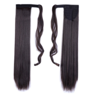 

Long Straight Ponytail Extension Wrap Around Synthetic Hair Extensions One Piece Hairpiece Pony Tail Extension for Women