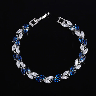 

New Trendy Jewelry Colorful Leaves Charm Crystal Female Bracelets Bangles For Women