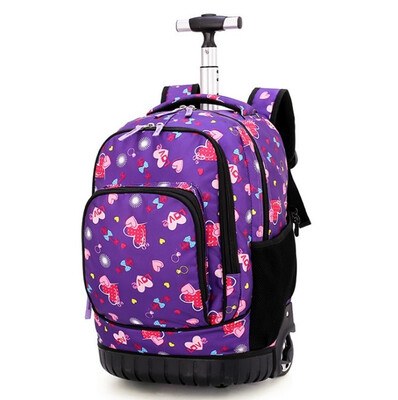 

Middle school students trolley bags for boy travel backpack teens schoolbag girl luggage waterproof wheel computer bag suitcase