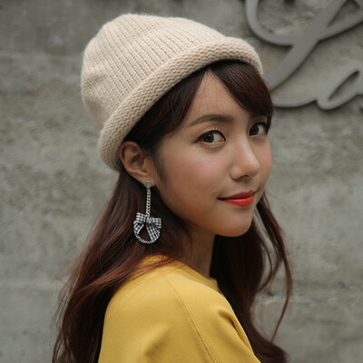 

Hat Lady Autumn Winter Korean Edition 100-band Wool Hat Student Street Warm Knitted Hat Leisure Ear Protector Head Cap Male