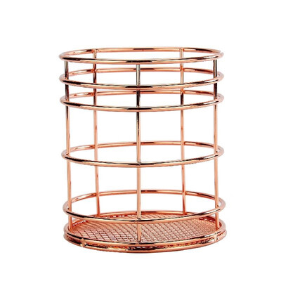 

304 Stainless Steel Decorative Desktop Storage Elegant Holder Metal Stationery Container Office Supplies Cosmetics Makeup Brush Ho