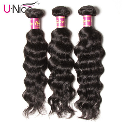 

UNice Hair 8A Malaysian Wavy Virgin Human Hair Bundles Natural Wave 400g