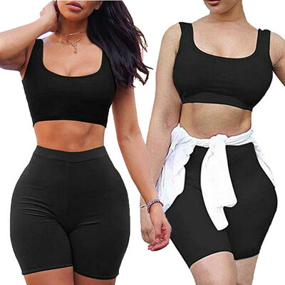 

Women 2 Piece Outfits Sleeveless Crop Top Pants Set Casual Jumpsuit Rompers